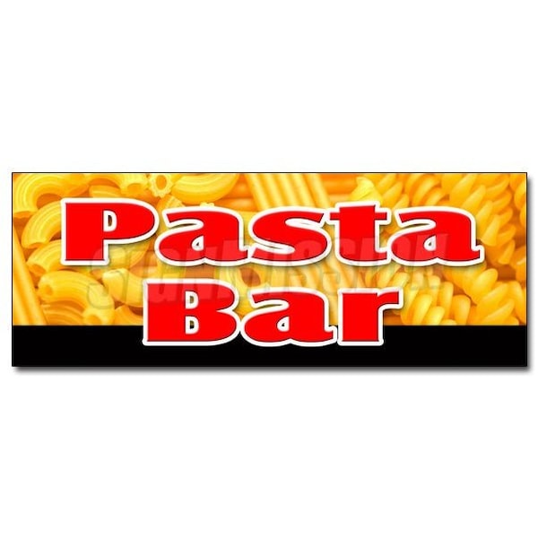 PASTA BAR DECAL sticker dressing salad pasta noodles vegetables tomato, D-36 Pasta Bar
